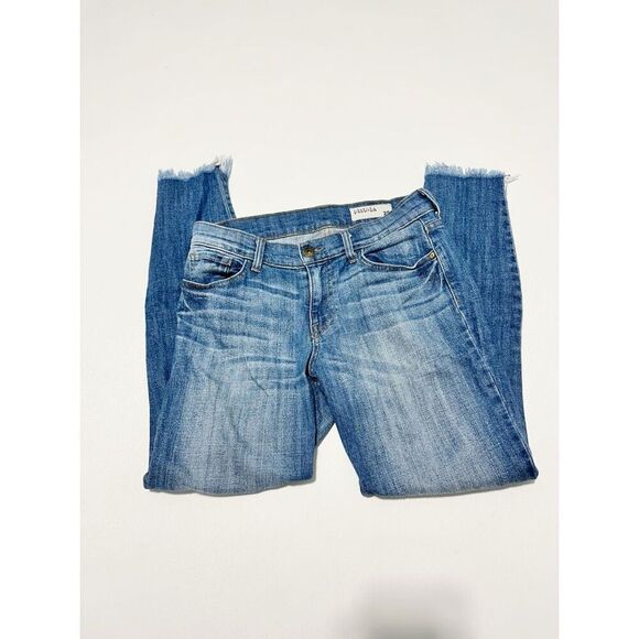 Pistola Audrey Womens Distressed Mid-Rise Cropped Jeans Blue Medium Wash Size 26 - Picture 8 of 13